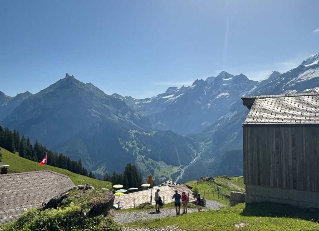 Panoramic view over Kandersteg valley from Allmenalp, 1700m, Bernese Alps